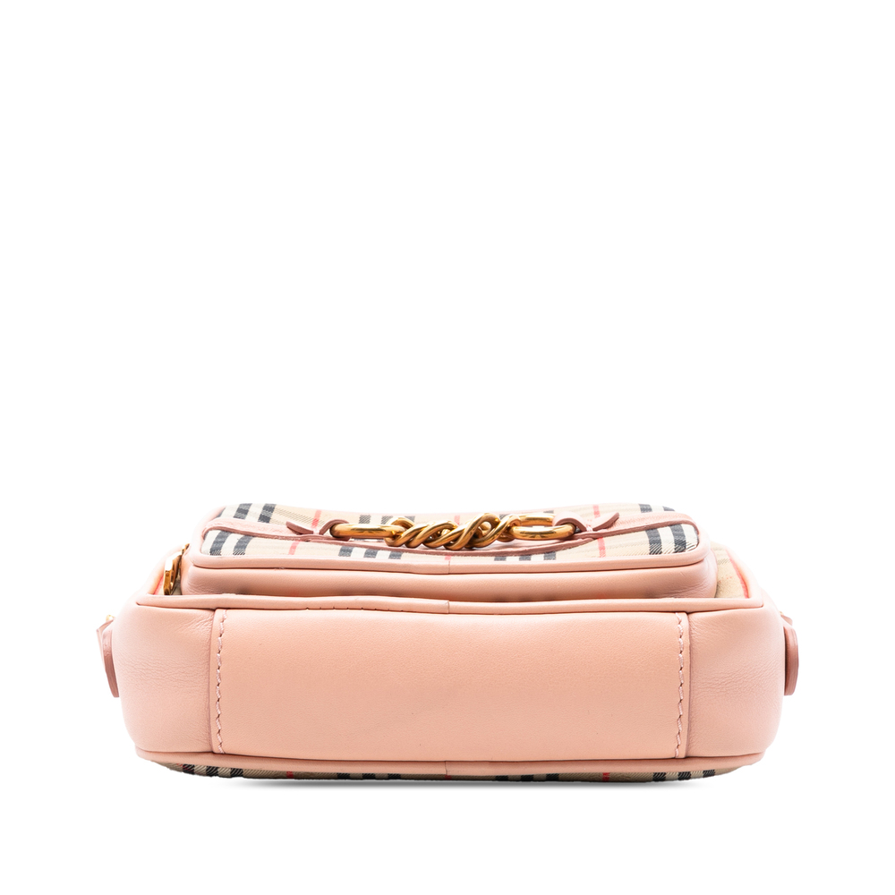 Pre-Loved Burberry 1983 Knight Check Canvas and Calfskin Link Camera Bag - Picture 3 of 7